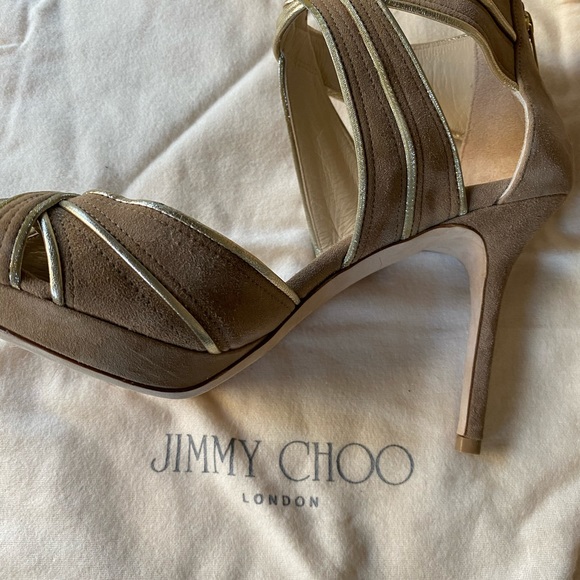 Jimmy Choo Suede Nude platform heels - Picture 5 of 11